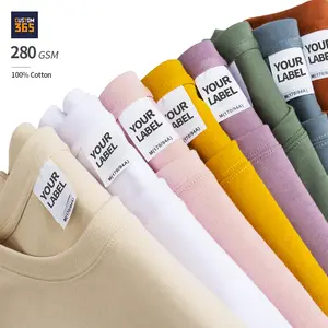 280gsm हैवीवेट गर्मियों गुणवत्ता टी शर्ट सादे लघु आस्तीन 100% कपास कस्टम पुरुषों की टी शर्ट्स