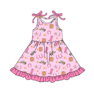 Preordine MOQ 5 Stivali Cappello Rosa Abbigliamento Estivo Western per Ragazze Ingrosso Stili Selvaggi per Sorelle Nuova Moda Boutique Abbigliamento per Bambini - Product Image 2