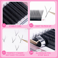DAMMAN YY Lashes 0.04 C D Curl 8-15mm Y Shape Classic Lashes Double Tips 2D Volume Cils pour une utilisation en salon