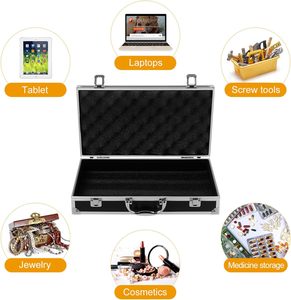 Maletín de Aluminio Plateado al por Mayor con Cerradura, Estuche Rígido Metálico con Espuma para Viajeros, Artesanos, Trabajo y Negocios - Product Image 2