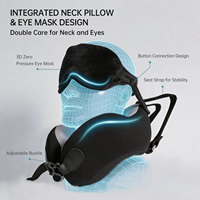 Oreiller de voyage ergonomique avec masque de sommeil 360 °   Support pour voiture/avion/voyages longue distance