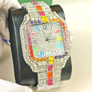 <span class=keywords><strong>2026</strong></span> Rainbow <span class=keywords><strong>Ice</strong></span> <span class=keywords><strong>Watch</strong></span> voor heren Luxe quartzhorloges Man Fashion Hip Hop Full Diamond Polshorloge Dropshipping - Product Image 3