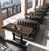 Meubles de salon modernes pour hôtel, restaurant, bar, discothèque, canapé, chaise de pub, table, comptoir, ensemble en forme de U ou de L, en cuir PU et métal