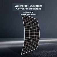 Panneau solaire monocristallin semi-flexible ETFE sans cadre 200W 18V, indice de protection IP65, efficacité 20%-23,8% pour
