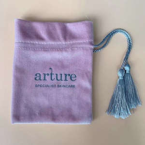 Tùy Chỉnh In Logo Túi Nhỏ Sang Trọng Vòng Cổ Túi Đồ Trang Sức Nhung Tassel Strings Pouch - Product Image 4