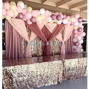 Drapé de <span class=keywords><strong>mariage</strong></span> blanc et rose en mousseline de soie, rideau de fond de scène de <span class=keywords><strong>mariage</strong></span> - Product Image 5