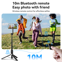 Telesin Mini support de téléphone portable support Blue Tooth télécommande Selfie diffusion en direct 136cm téléphone magnétique Selfie bâton