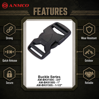 Ceinture tactique en nylon durable avec boucle en plastique de 1,5 pouce, ceinture tactique personnalisée en nylon pour accessoires de sac