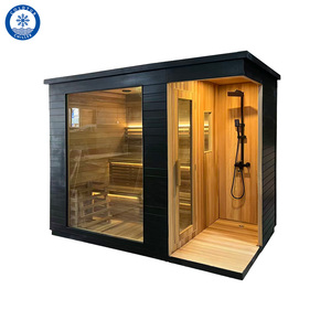 <span class=keywords><strong>Sauna</strong></span> de exterior moderna y lujosa <span class=keywords><strong>con</strong></span> ducha, de madera maciza, <span class=keywords><strong>con</strong></span> infrarrojos y estufa tradicional, capacidad para 4-6 personas, para jardín. - Product Image 3