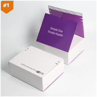Boîte d'expédition en carton ondulé avec fermeture éclair et logo personnalisé, bande adhésive détachable, boîte auto-scellante pour l'expédition postale de commerce électronique