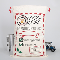 Pafu Fournitures de fête de Noël Sac de Noël Sacs de Père Noël avec cordon de serrage Sac cadeau en toile de Noël