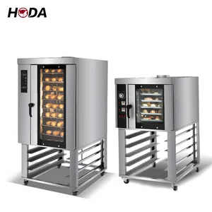 Cina Hot Air 10 5 Tray Industri Konveksi Oven Listrik dengan Uap Roti Komersial Konveksi Oven untuk Penjualan Kue Roti