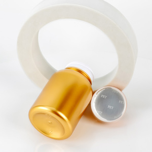 Customized Gold Electroplating PET Plastic Capsule Container Empty <b>Bottle</b> 130ML for Health Products with Screw Cap - Product Image 4