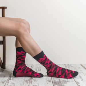 Men's Burgundy Mix Set Socks - Product Image 3