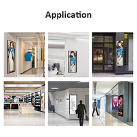 Barre étirée affichage publicitaire lcd 16.4 pouces 28 pouces android ultra large étagère numérique écran lcd affichage de barre étirée