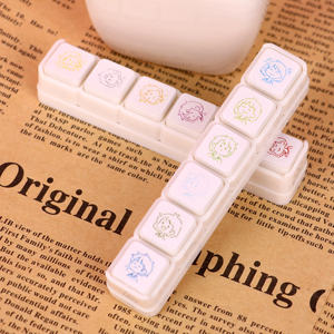 Kawaii стационарный журнал штамп креативная клавиатура с шестью Привязками к аккаунту мини-штамп заказной штамп резиновые штампы цветные штампы - Product Image 5