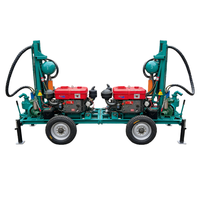 Foreuse robuste montée sur remorque pour puits d'eau et mines, machine de forage portable à moteur diesel jusqu'à 150 m