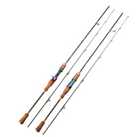 Canne à pêche spinning et casting ultralégère en carbone colorée en 2 brins de 1,68 m, 1,8 m, 1,98 m pour la pêche en lac de carpes, truites et barres