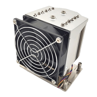 Refroidisseur de processeur de serveur 4U, dissipateur thermique, 50 000 heures, TDP 250 W, LGA4094 SP3 TR4 pour AMD EPYC 7742, cuivre aluminium, 4 broches PWM, deux ventilateurs à billes, refroidissement