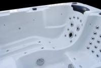 Sunrans 5.9M Spa de nage extérieur moderne et jacuzzi combiné pour 6 personnes avec système de contrôle Balboa et hydromassage pour le fitness à domicile