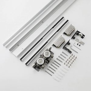 WEKIS Concealed Sliding Barn Door Hardware Invisible Magic Trackless Two-way Buffer Aluminium Screw Kit Soft Bedroom Kitchen - Product Image 2