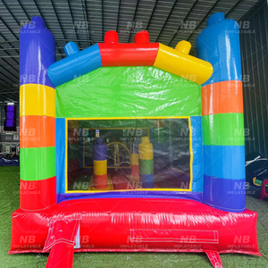 Château gonflable commercial à thème 'Moonwalk' avec toboggan aquatique et maison gonflable pour fêtes - Product Image 2