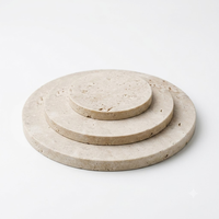 Diffuseur d'huiles essentielles en pierre volcanique naturelle avec base ronde en travertin, aromathérapie, pierre de lave, purificateur d'air