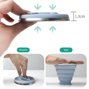 Gobelet pliable en silicone de qualité alimentaire, provenant du fabricant, pratique pour les voyages, extensible, pour brosse à dents et bain de bouche, classique - Product Image 2