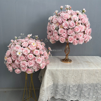 Arrangement floral de mariage, décoration de table, fleurs artificielles en soie, boule de fleurs, centre de table, bouquet de roses roses