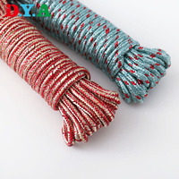 Stock Multi Couleur 4mm * 15m Portable Corde à linge Nylon Cordon PP Corde pour le séchage Groupage