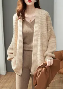 2022 Großhandel Herbst Winter Sweater Cardigan Damen neue Mode gestrickte Cardigan Mantel Tops für Frauen