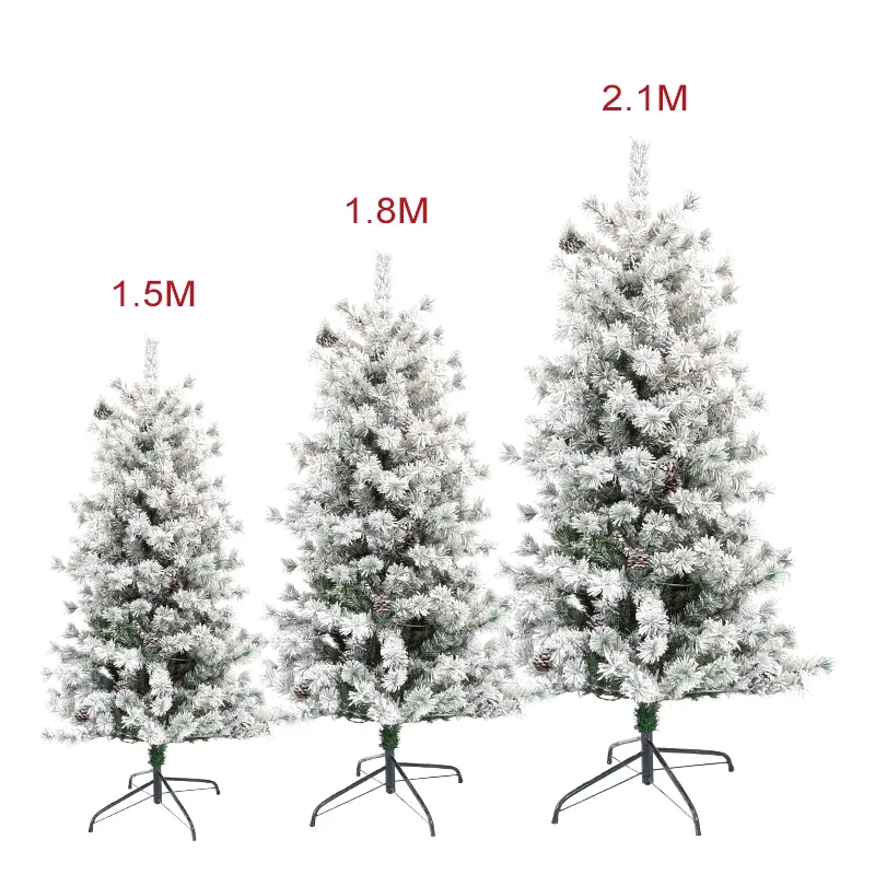 Árvore de Natal artificial de neve interior realista de plástico