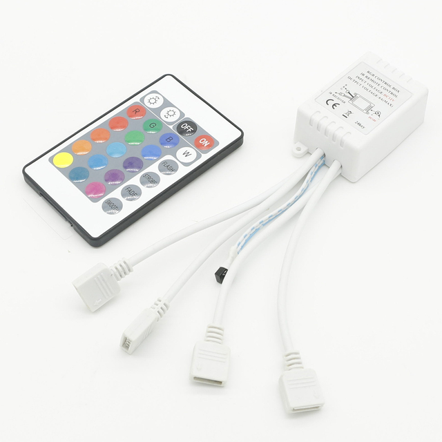 High Quality Mini 24 Keys LED RGB Light Controller DC12V 6A Wireless IR Remote RGB LED Mini Dimmer for SMD3528 5050 LED Strip