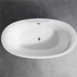 Bañera acrílica ovalada independiente de alta resistencia, antiamarilleo, sin masaje, todo en uno, para spa y relajación, con desbordamiento. - Product Image 4