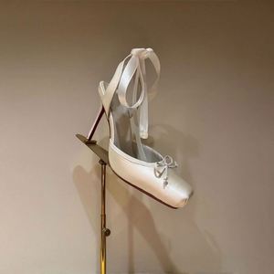 Luxury Satin Bow Stiletto Heel <b>Sandals</b> Designer Bridal Party Shoes for Women - Product Image 5