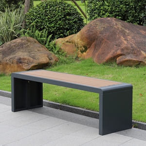 Panca Moderna <span class=keywords><strong>da</strong></span> Esterno con Struttura KD, Sedia Lunga in WPC per Parco, Panca <span class=keywords><strong>da</strong></span> <span class=keywords><strong>Giardino</strong></span> in Acciaio Zincato 1.5m 1.8m, Seduta Pubblica Stradale - Product Image 5