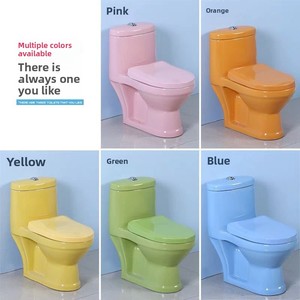 Toilette monobloc en céramique pour enfants avec siphon P désodorisant, à poser au sol, pour salle de bain et usage en maternelle, design moderne et minimaliste - Product Image 3