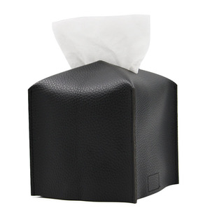 Leather Tissue Box Cover Carton Tea Table Box Case Cover Tissue PU Leather Square Tissue Box Holder Storage