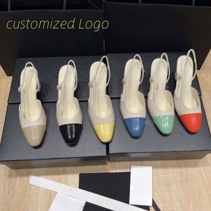 Luxury Designer Women Summer Genuine Leather Wedge Slingback Pumps Slip-on Closed Toe Mid Heeled Light Weight Sexy Barefoot - Product Image 5