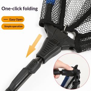 Rete da Pesca King Kong Nera in Lega di Alluminio Telescopica Pieghevole Profondità 50cm Manico in Acciaio Inox Attrezzatura da Pesca per Esterni - Product Image 2