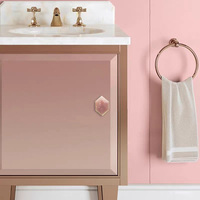 Boutons de poignée en cristal rose, à trou unique, en pierre naturelle avec base en laiton, pour meubles, portes, tiroirs et armoires