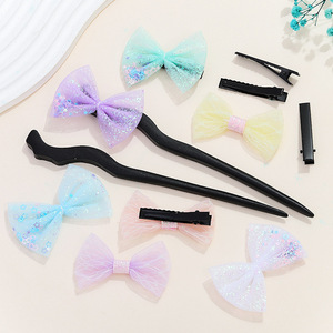 Accesorio para el cabello con lazo de malla y lentejuelas para niños, decoración DIY para ropa y bolsos, verano 2024, origen Yiwu, uso diario - Product Image 4