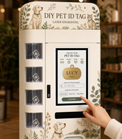 Distributeur automatique de médailles d'identification personnalisées pour animaux de compagnie, kiosque à écran tactile 22 pouces avec gravure laser et SDK, pour animaleries et centres commerciaux