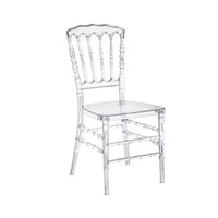 Chaises de salle à manger en cristal de banquet de chaise impériale en acrylique transparent chaises de cour de mode d'hôtel de luxe léger français