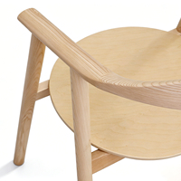 Chaise de salle à manger en bois massif nordique avec accoudoirs en corne de vache, dossier incurvé, fauteuil en bois pour salle à manger, restaurant, café