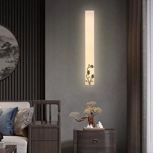 Lámpara de Pared de Mármol Estilo Chino Moderno, Nueva Decoración de Alta Gama con Ranuras Incrustadas para Sala de Estar, Tira Larga, Fondo Simple - Product Image 6