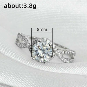 Anello F1550 con Diamante in Oro Bianco, Taglio Brillante Rotondo, Diamante Naturale, Gioiello da Donna per Fidanzamento, Colore D - Product Image 5