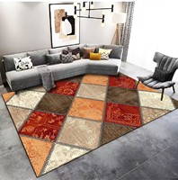 Tapis à motif géométrique en velours cristal imprimé pour salon, livraison gratuite