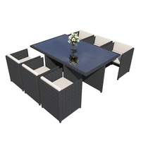 Fabrik direkt liefern 8-Sitzer Gartenmöbel Rattan Esstisch und Stühle Set Outdoor Rattan Möbel Terrassen möbel