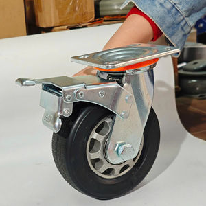 Ruedas giratorias industriales de caucho de alta resistencia con banda plana de 4, 5, 6 y 8 pulgadas, ruedas giratorias de alta calidad en oferta. - Product Image 1